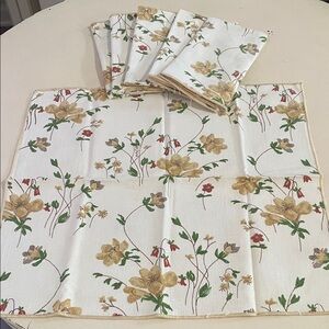 Floral Print Table Napkins Set of 6